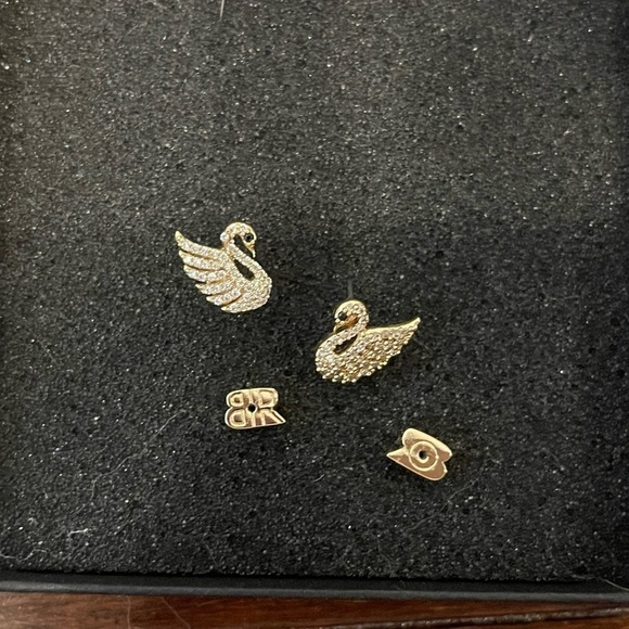 Banana Republic Jewelry - banana republic Gold and crystal swan Earrings